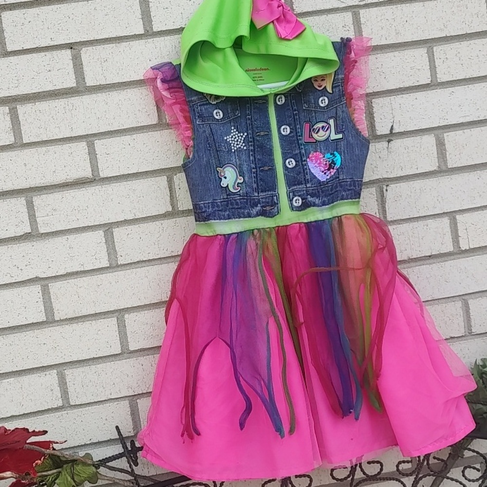 Nickelodeon Neon Tulle Hooded Dress - Picture 4 of 11